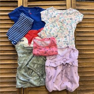 Carter's Colorful Kids Pajama Set Bundle Size 4T 4-5 4A Unicorns Stripes Camo